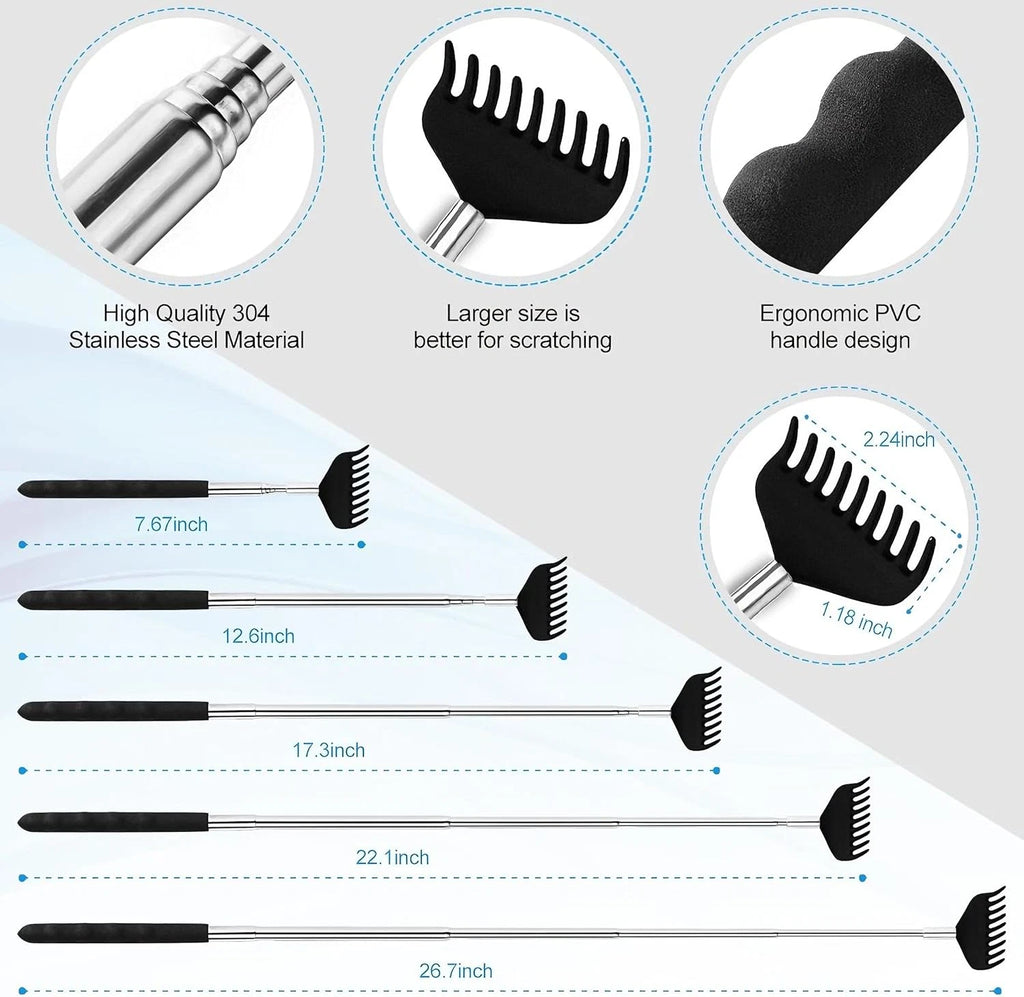 3Pcs Upgraded Back Scratcher Massager, Telescoping Back Massage Stocking Stuffer