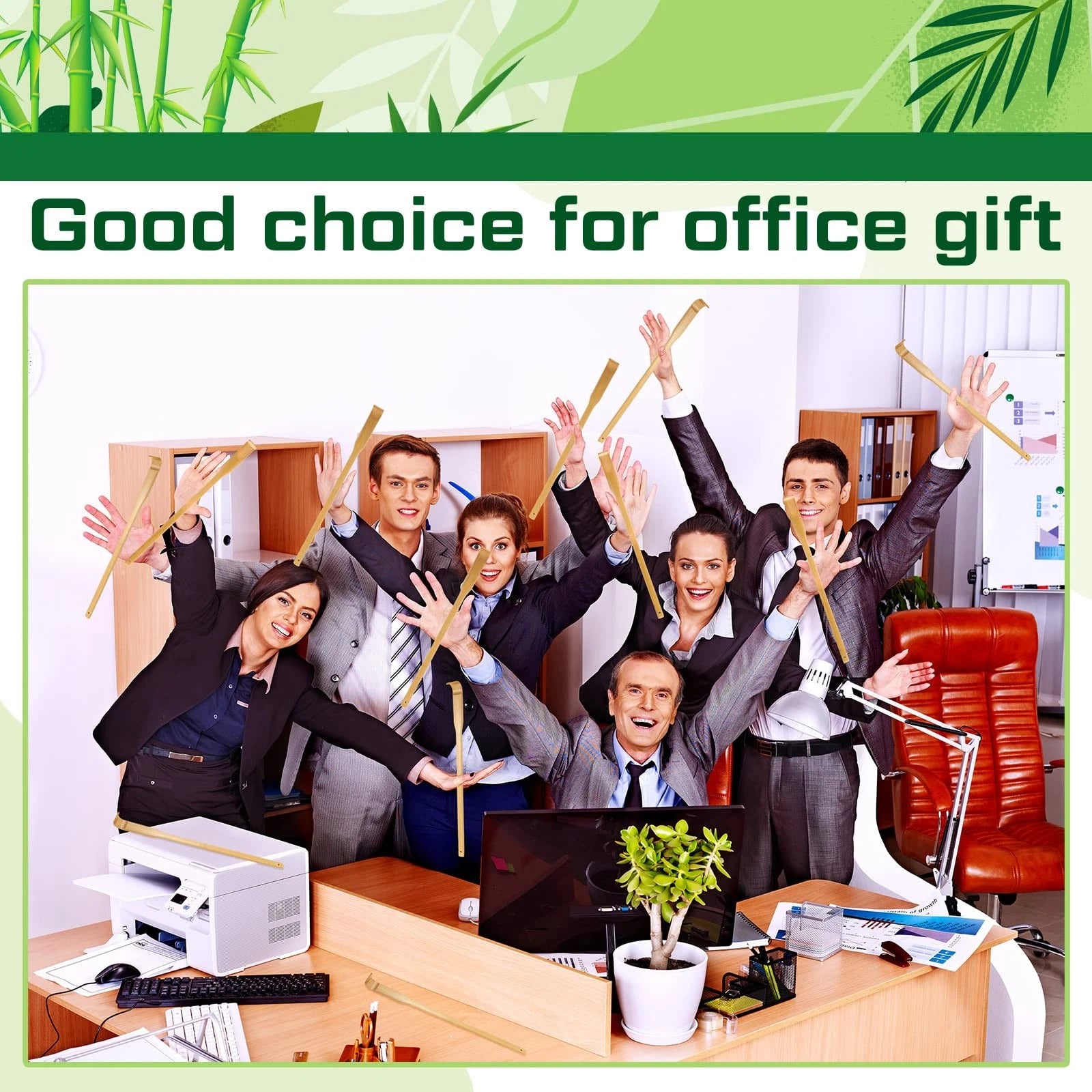 Yinkin 24 Pieces Bamboo Back Scratcher Bulk Long Manual Back Massager Traditi...