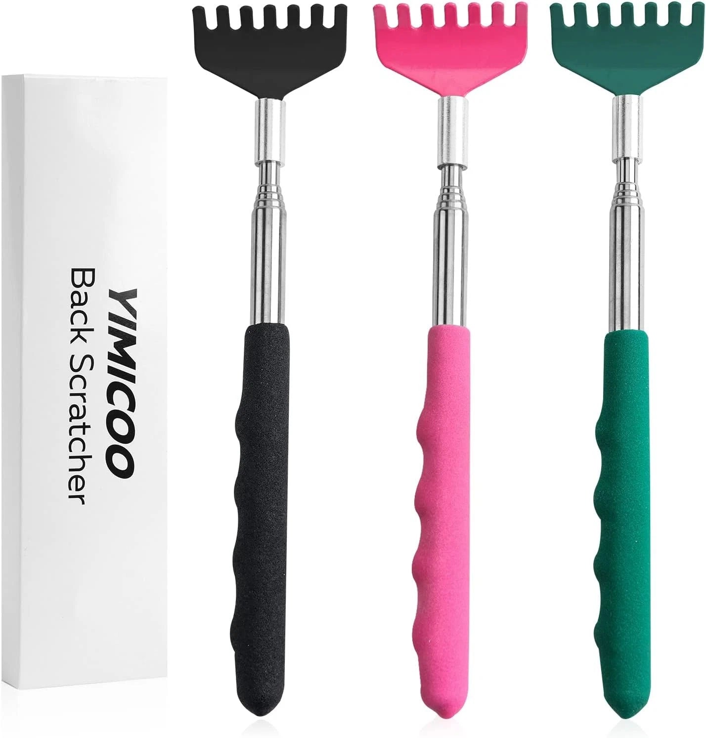 3 Pack Extendable Back Scratcher, Portable Telescoping Back Scratchers