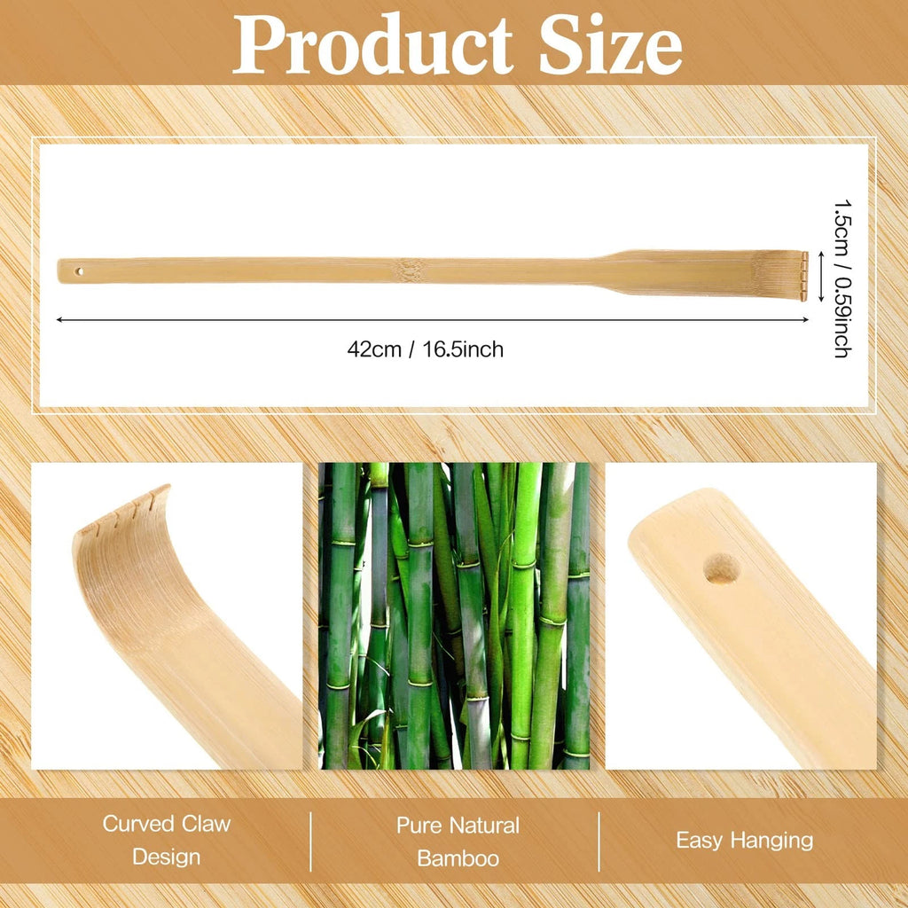 50 Pcs Bamboo Back Scratcher Bulk Traditional Manual Back Massager Wooden Lon