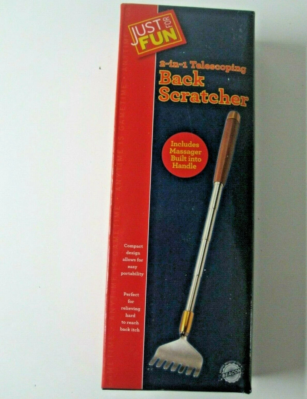 Just For Fun 2 in 1 Telescoping Back Scratcher Includes Massager New