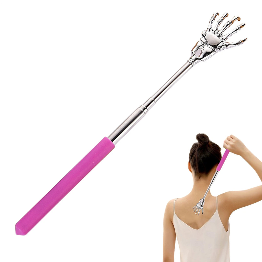 Telescoping Back Scratcher Massager Extendable Steel Hand Massager random color