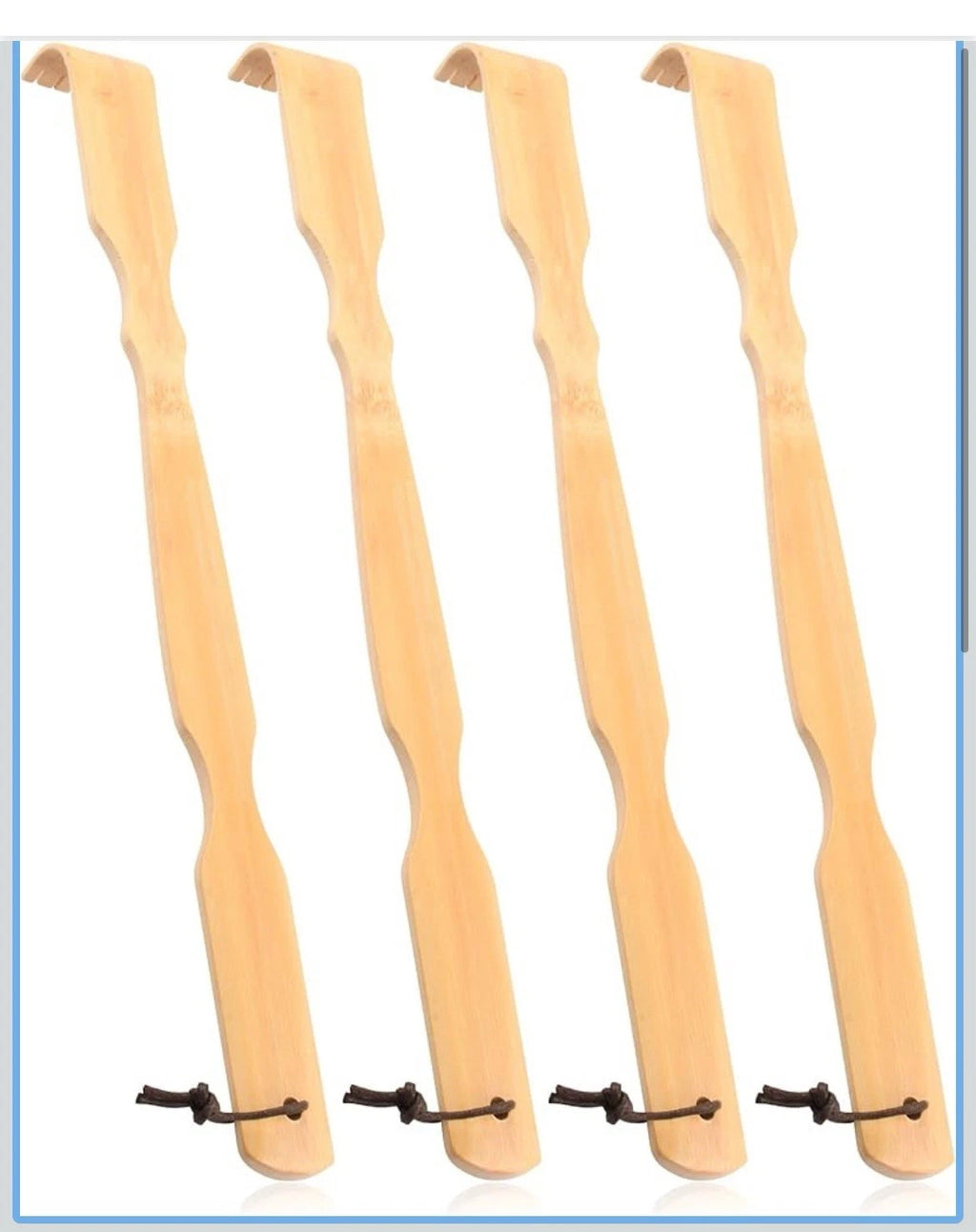 Wooden Bamboo Back Scratcher, 4 PCS 17 Inch Long Handle Back Scratchers for A...