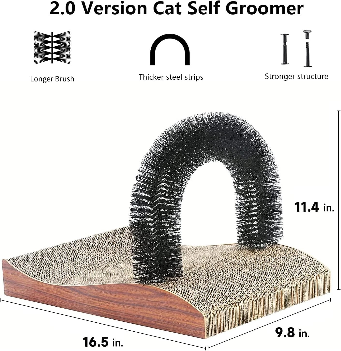 Cat Grooming Massager and Scratcher for Kittens and Small Dogs