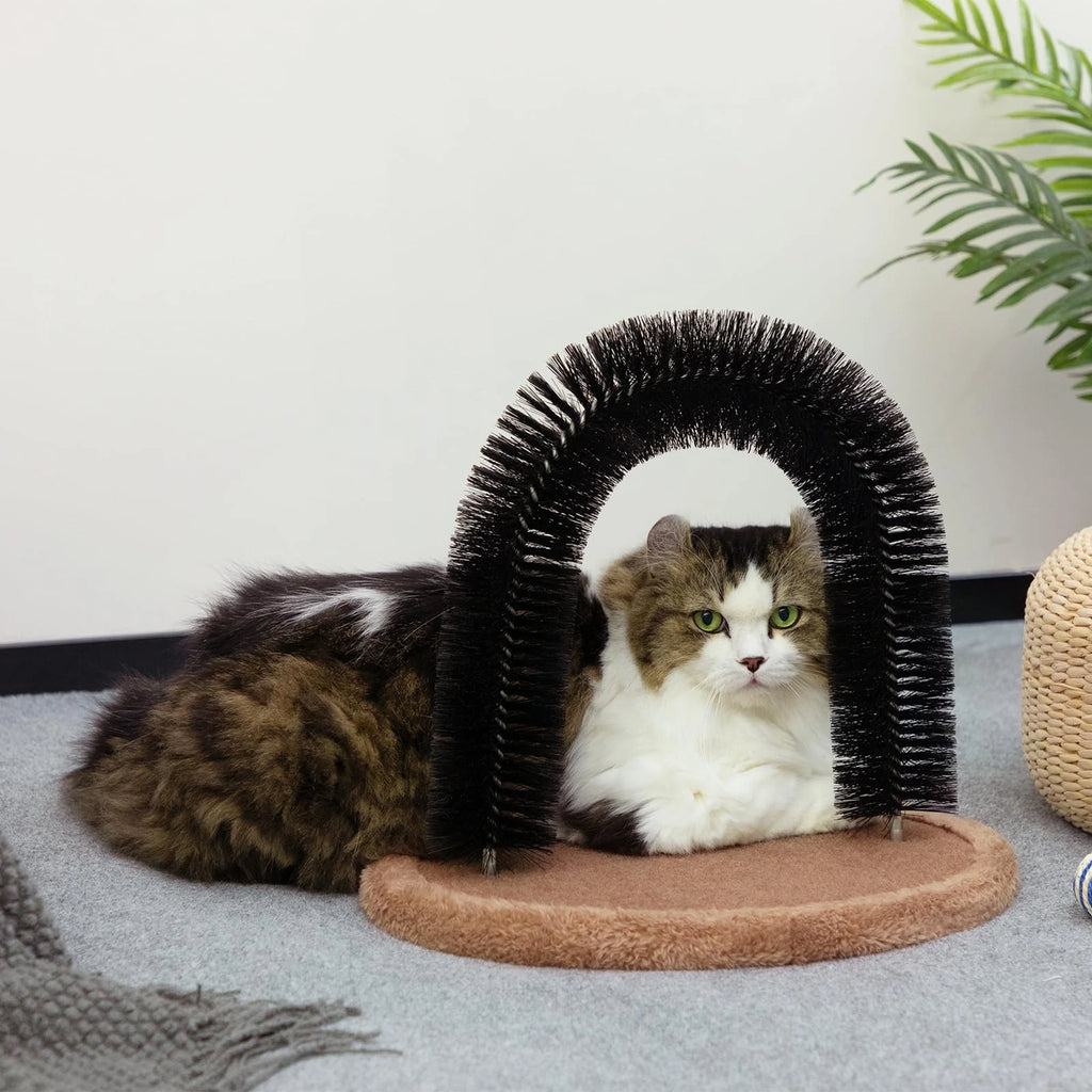 Self Grooming Massager and Scratcher Toy - Cat Arch Brush for Back Grooming H...