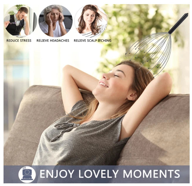 Head Massager Back Scratcher, 20 Fingers Head Scratcher Scalp Massager