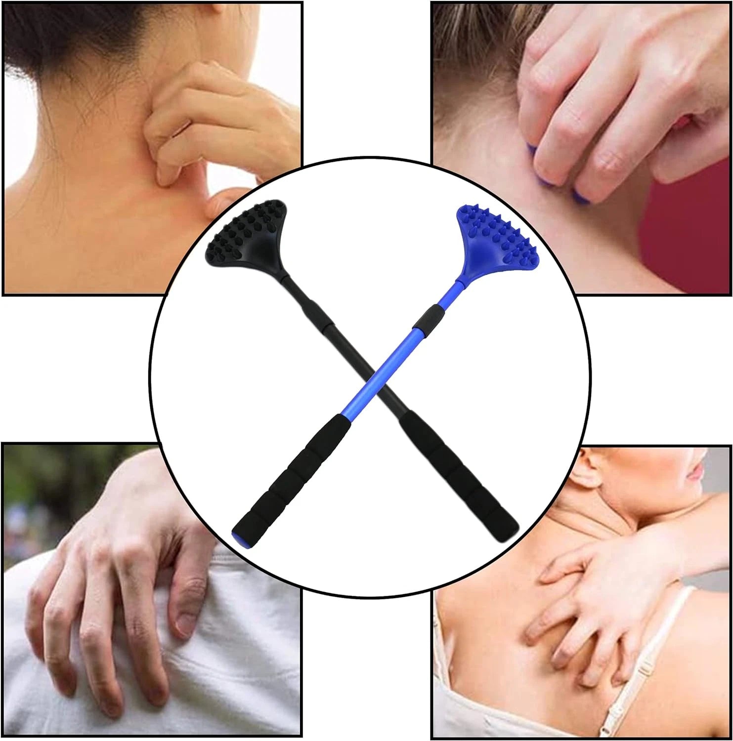 2 Pack Back Scratcher for Women Men Extendable with Strong ABS Massage Head, 21I