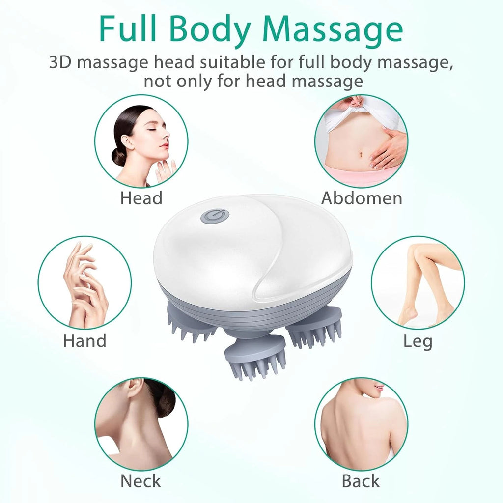 Head Scratcher with 4 Removable Massage Claws, 96 Massage Nodes, for Women Men