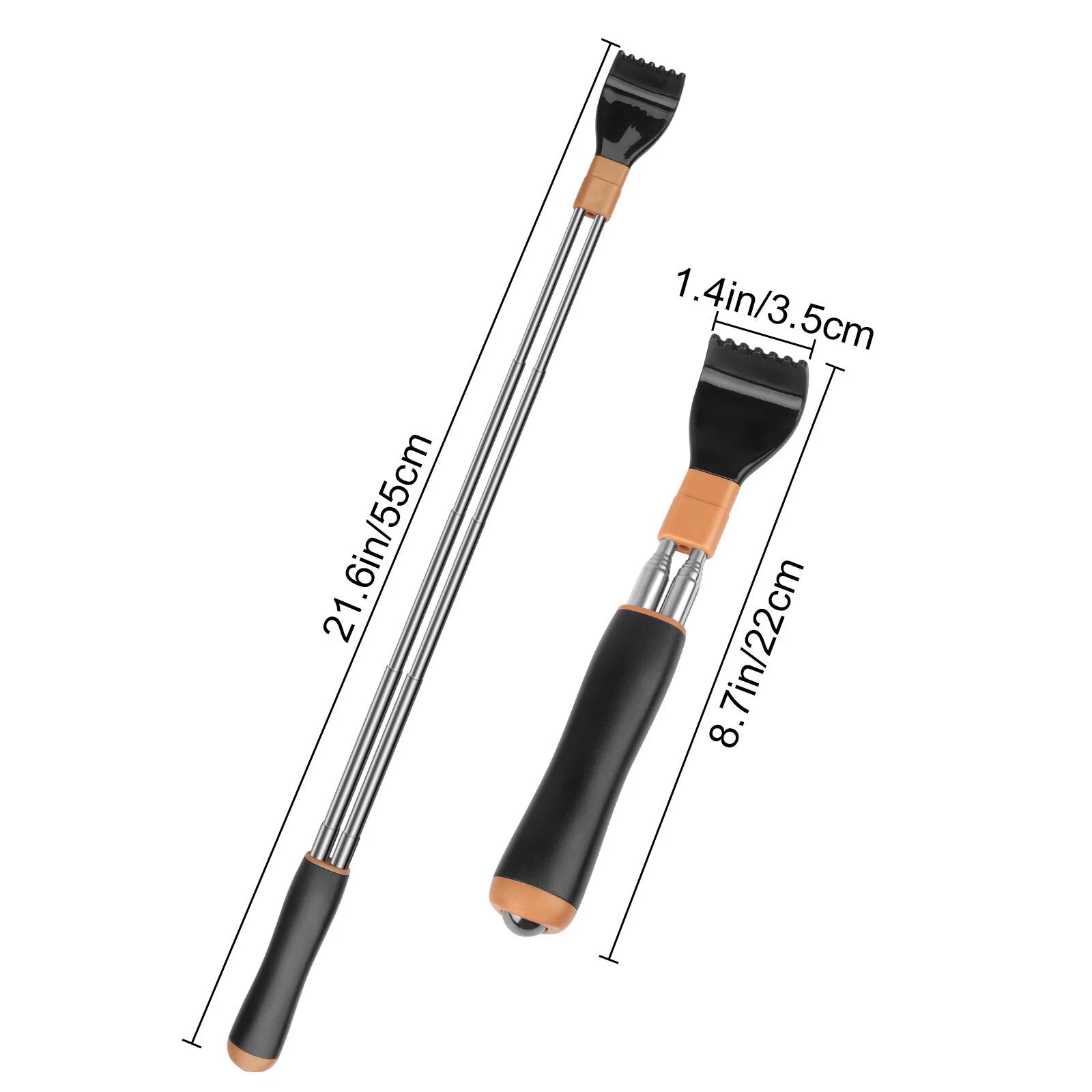 2pcs Portable Extendable Double-Pole Back Scratchers 21.6" Hand Massagers