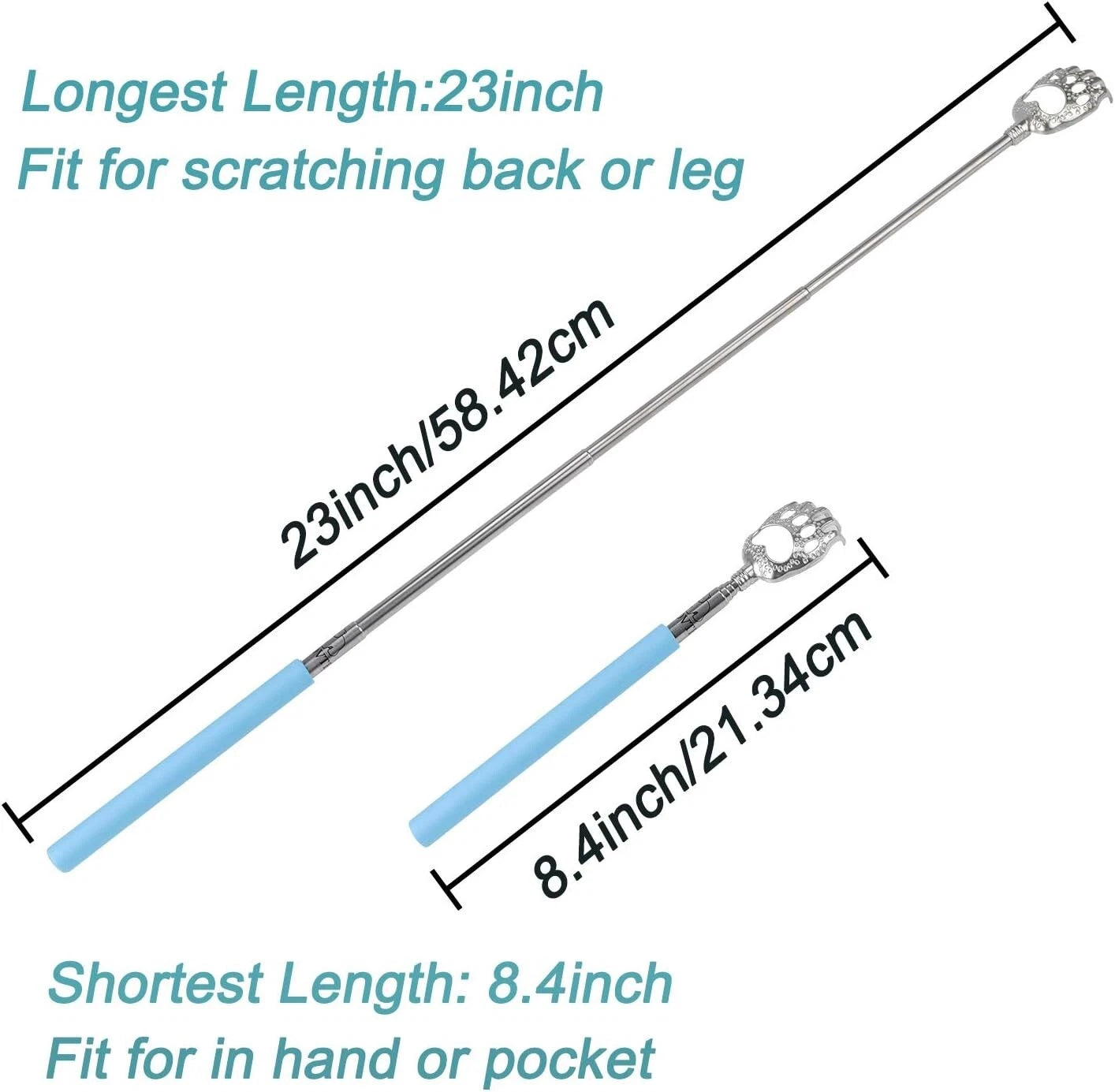 Blue Bear Claw Telescopic Back Scratcher with Durable Grip - Gift Ready