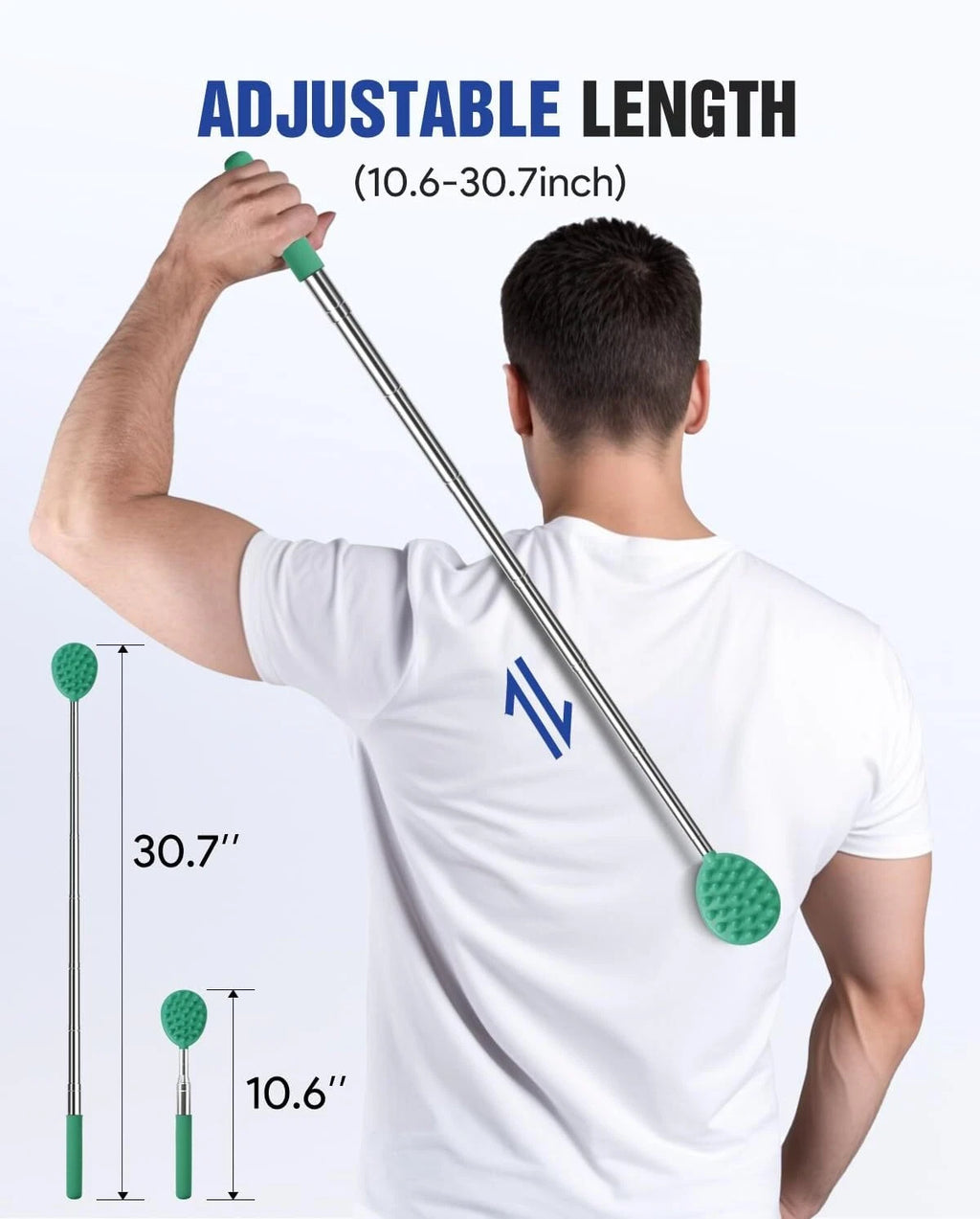 Gelibo Telescoping Back Scratcher with 5Pcs Detachable Heads,Fathers Day Dad Gif