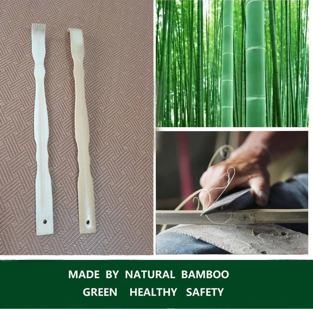 2Pcs Wooden Bamboo Back Scratcher Long Handle Itch Relief Finger-Like Scratchers