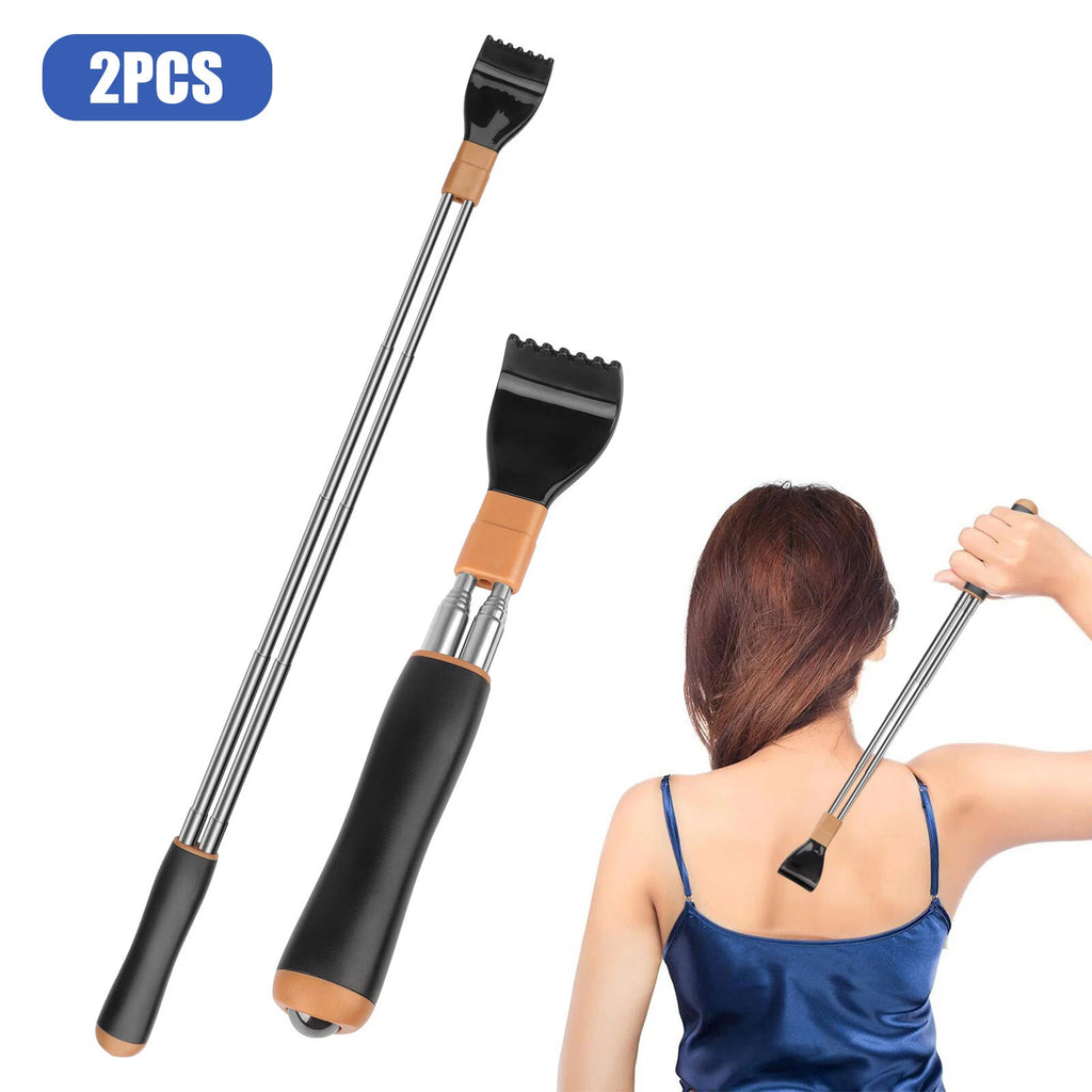 2pcs Portable Extendable Double-Pole Back Scratchers 21.6" Hand Massagers