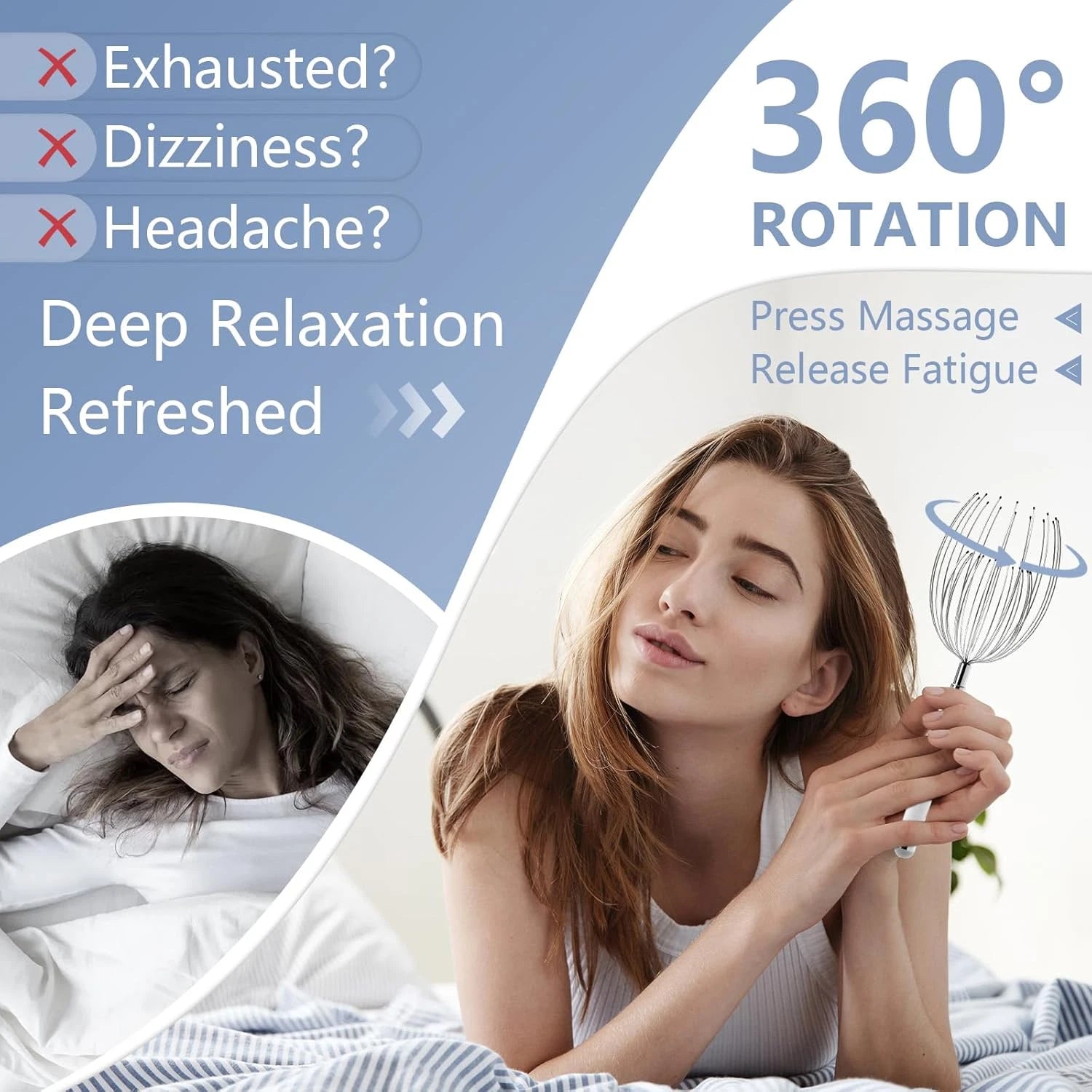 Electric Scalp Massager with 20 Fingers, Waterproof Head Scratcher