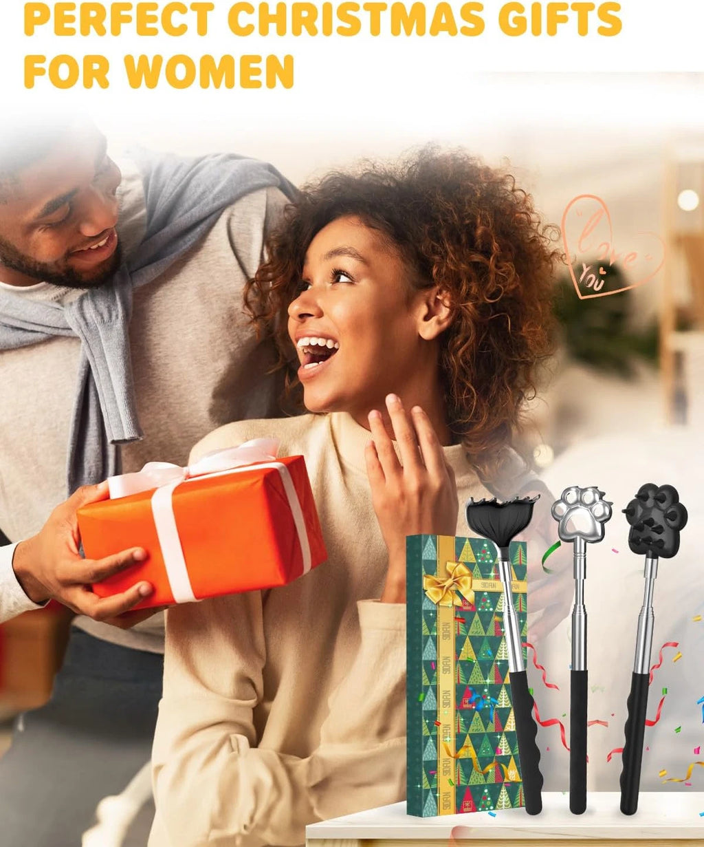 Back Scratcher Metal Portable Telescoping Extendable - Gift Items Best Massager