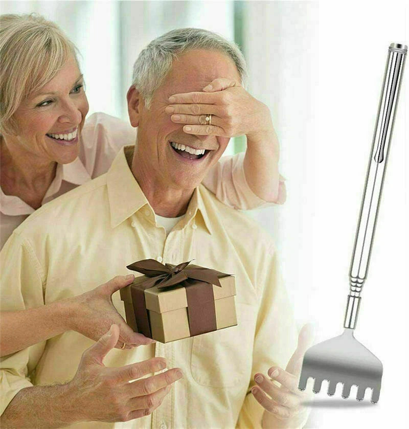 NEW Metal Telescopic Retractable Back Scratcher Stainless Steel 16cm to 51cm UK