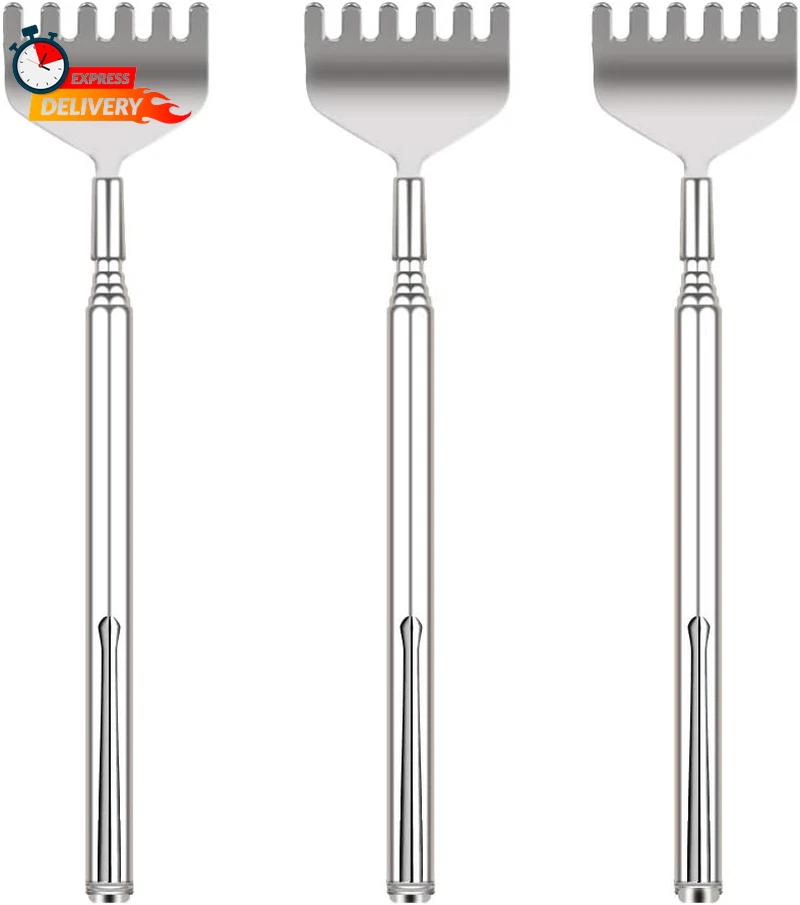 Extendable Back Scratcher for Men 3 Pack Portable Telescopic Metal Back Scratche