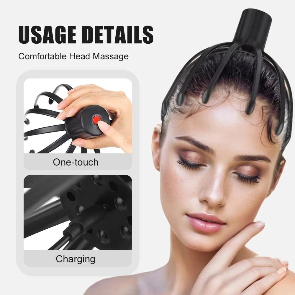 Electric Octopus Claw Scalp Massager Cordless Head Scratcher for Stress Relax US