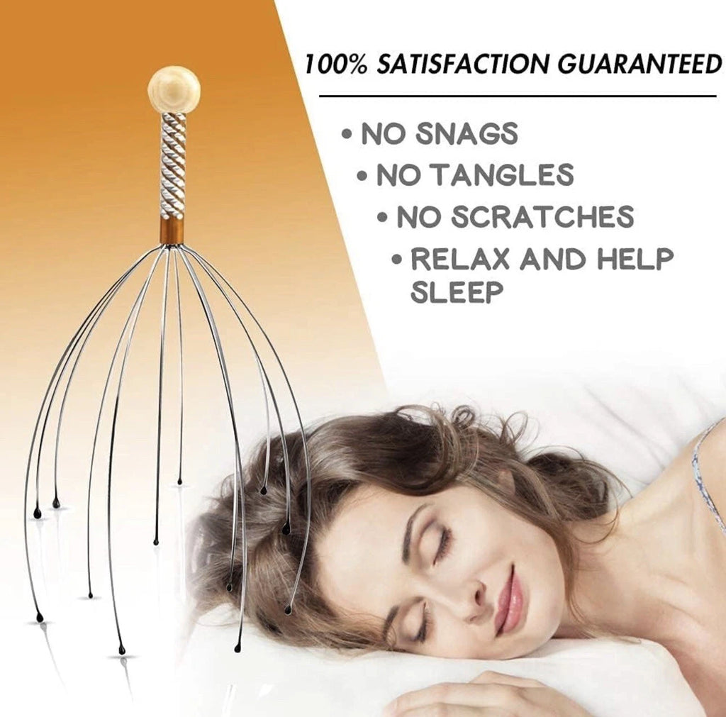 4 PCSHead Massager Scratcher Neck Massage Scalp Relax Calm Stress Relief Octopus