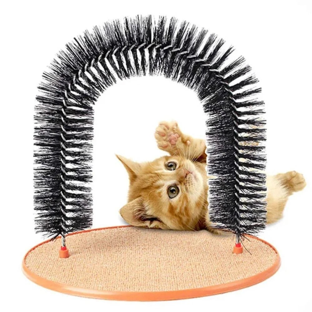 Pet Cat Arch Self Groomer Massager Groom Toys Dog Brushes Puppy Scratcher Toys