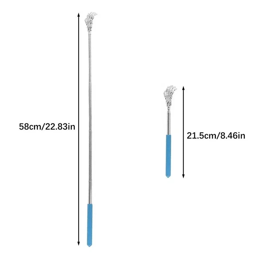 2PCS Stainless Steel Retractable Back Scratcher - Rubber Handle Portable Random