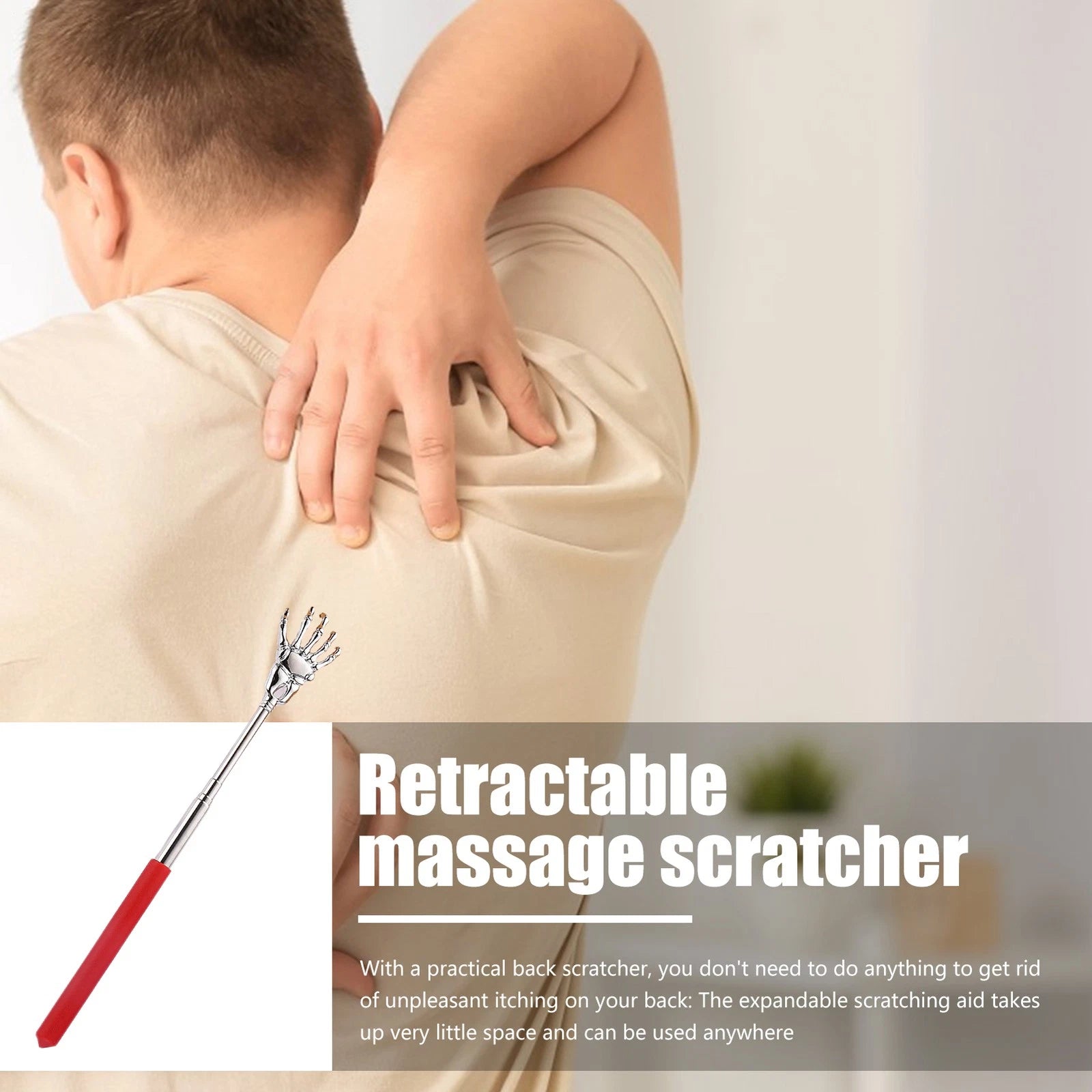 Telescoping Back Scratcher Massager Extendable Steel Hand Massager random color