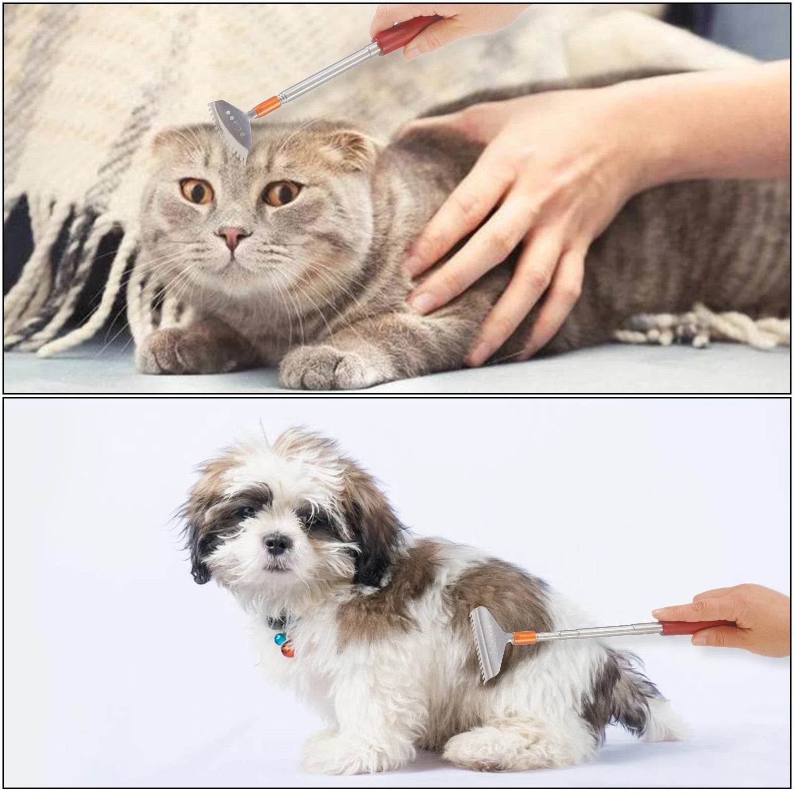 Back Scratcher with 2Pcs Wide Detachable Heads, Telescopic Back Scratcher for...