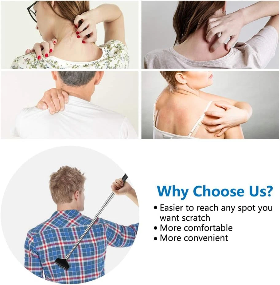 6 Pack Extendable Back Scratcher - Portable Telescoping Metal Back Scratchers/Ha