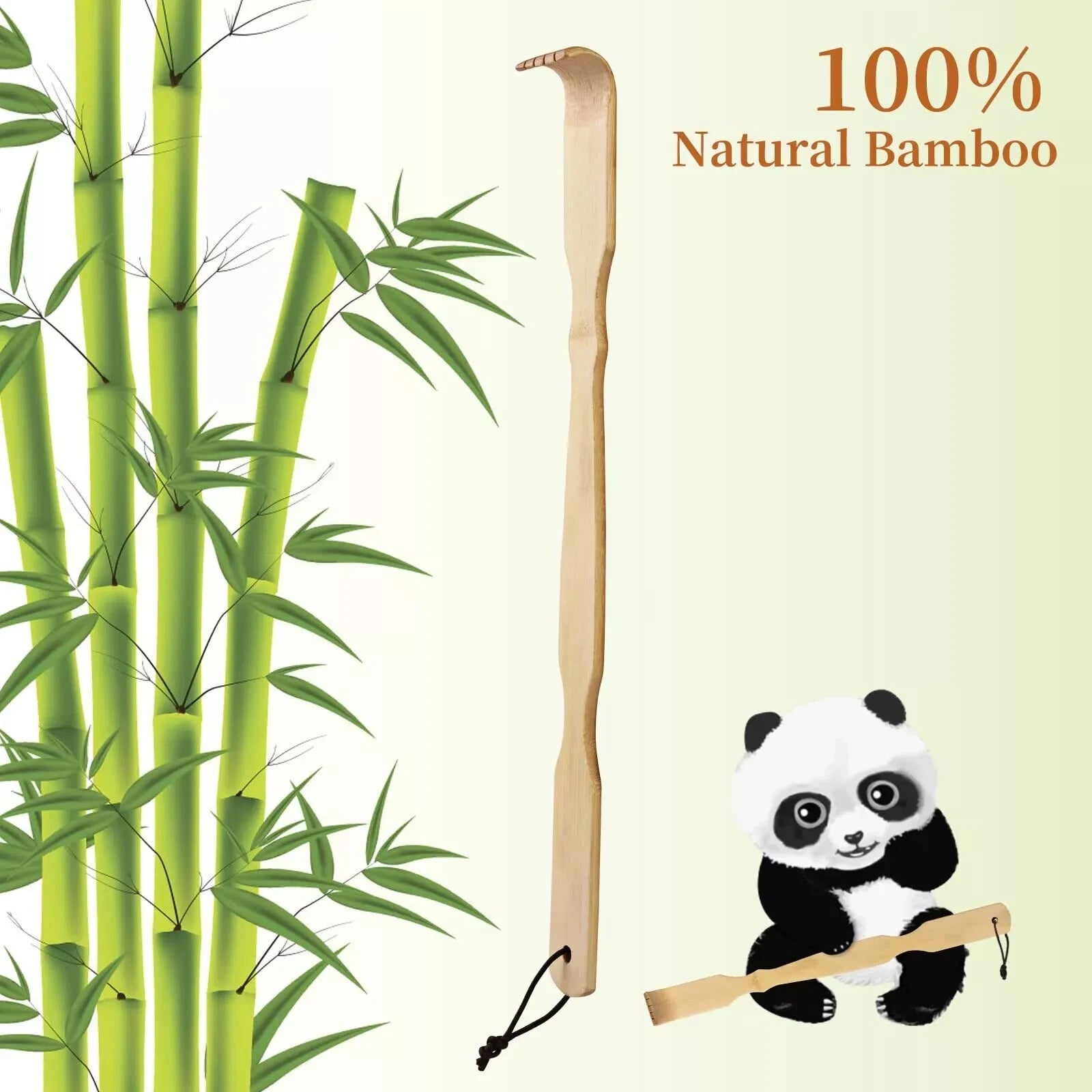 2 Pack Natural Bamboo Back Scratcher Long Reach Pick Itch Relief Tool Portable