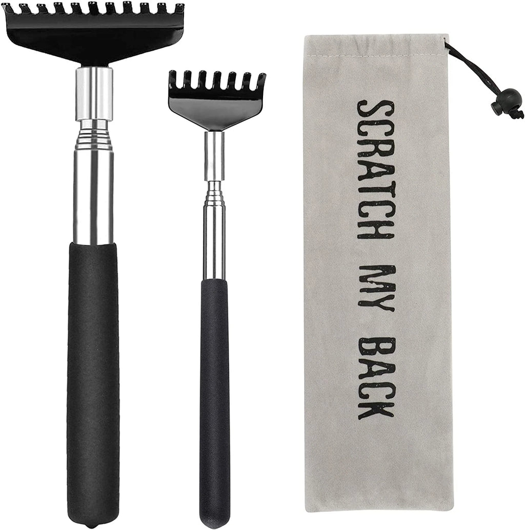 Telescoping Back Scratcher, 2 Pack - Stainless Steel, Portable and Extendable
