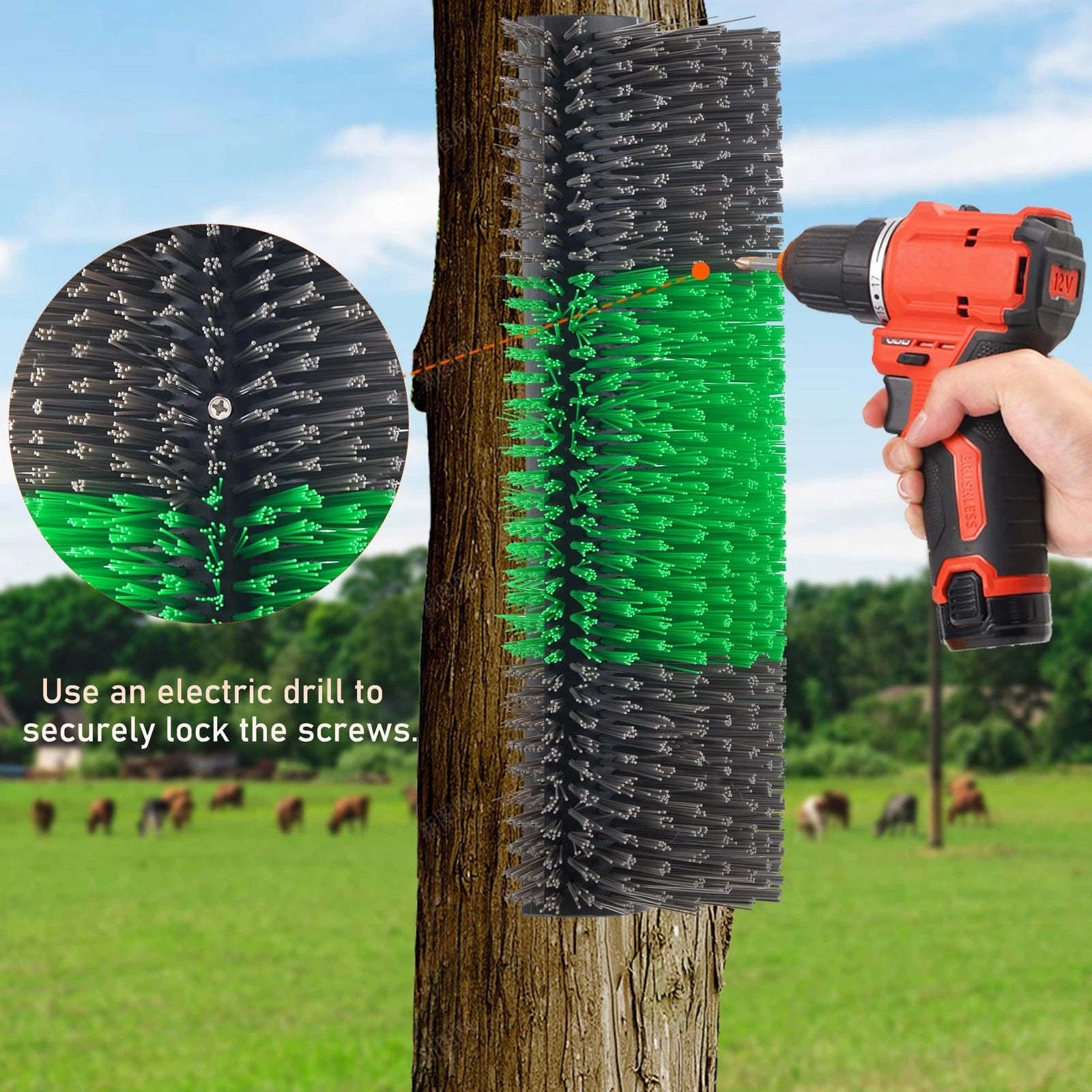 Livestock Scratch Brushes, Horse Scratcher Full Massage Brush Kit for Relievi...