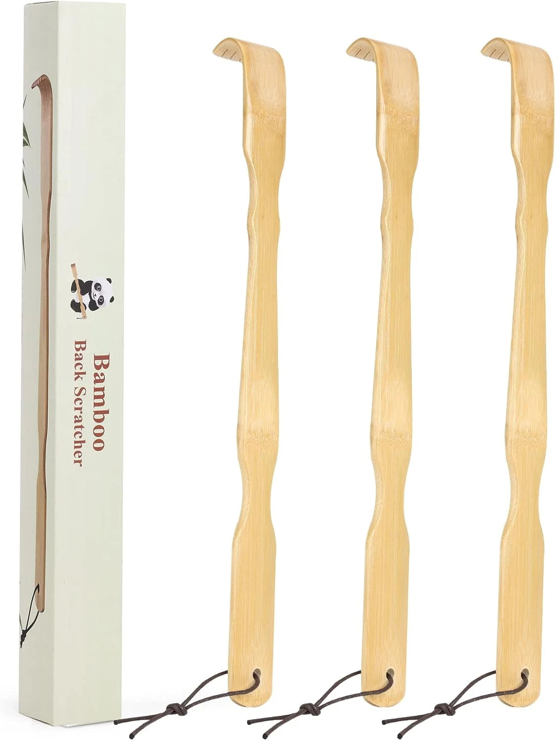 Wooden Bamboo Back Scratcher, 17 Inch Long Handle Back Scratchers for Adults Men