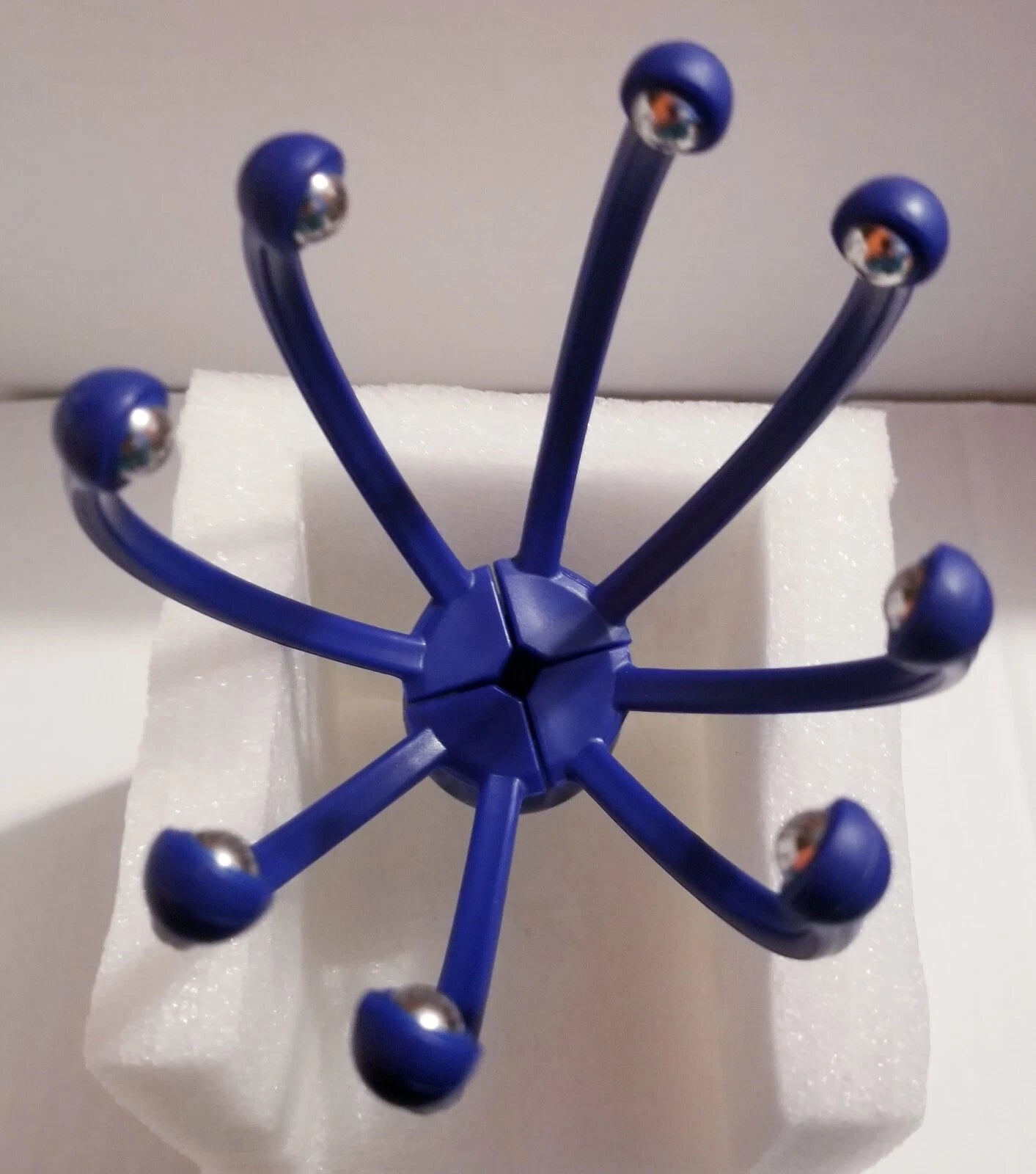 Head Massager Scalp Scratcher  With Rollers Blue - METAL BALL NEW!