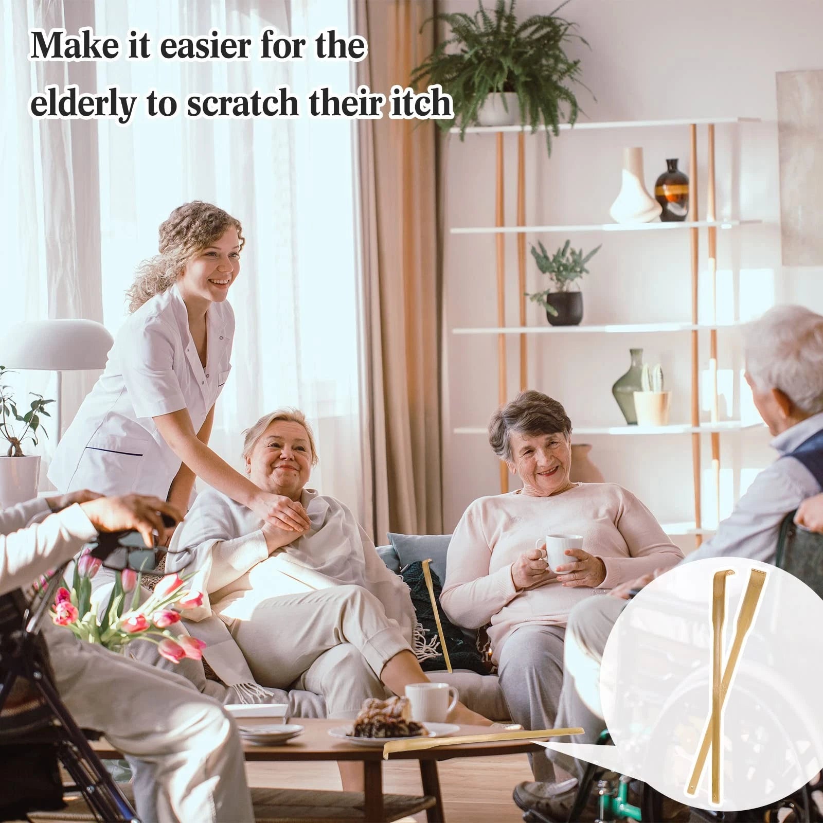 50 Pcs Bamboo Back Scratcher Bulk Traditional Manual Back Massager Wooden Lon