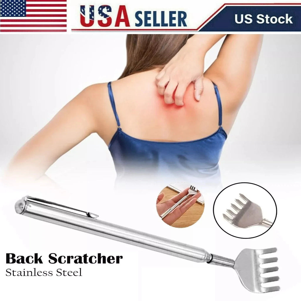 Metal Stainless Steel Back Scratcher Telescopic Extendable Claw Extender QW US
