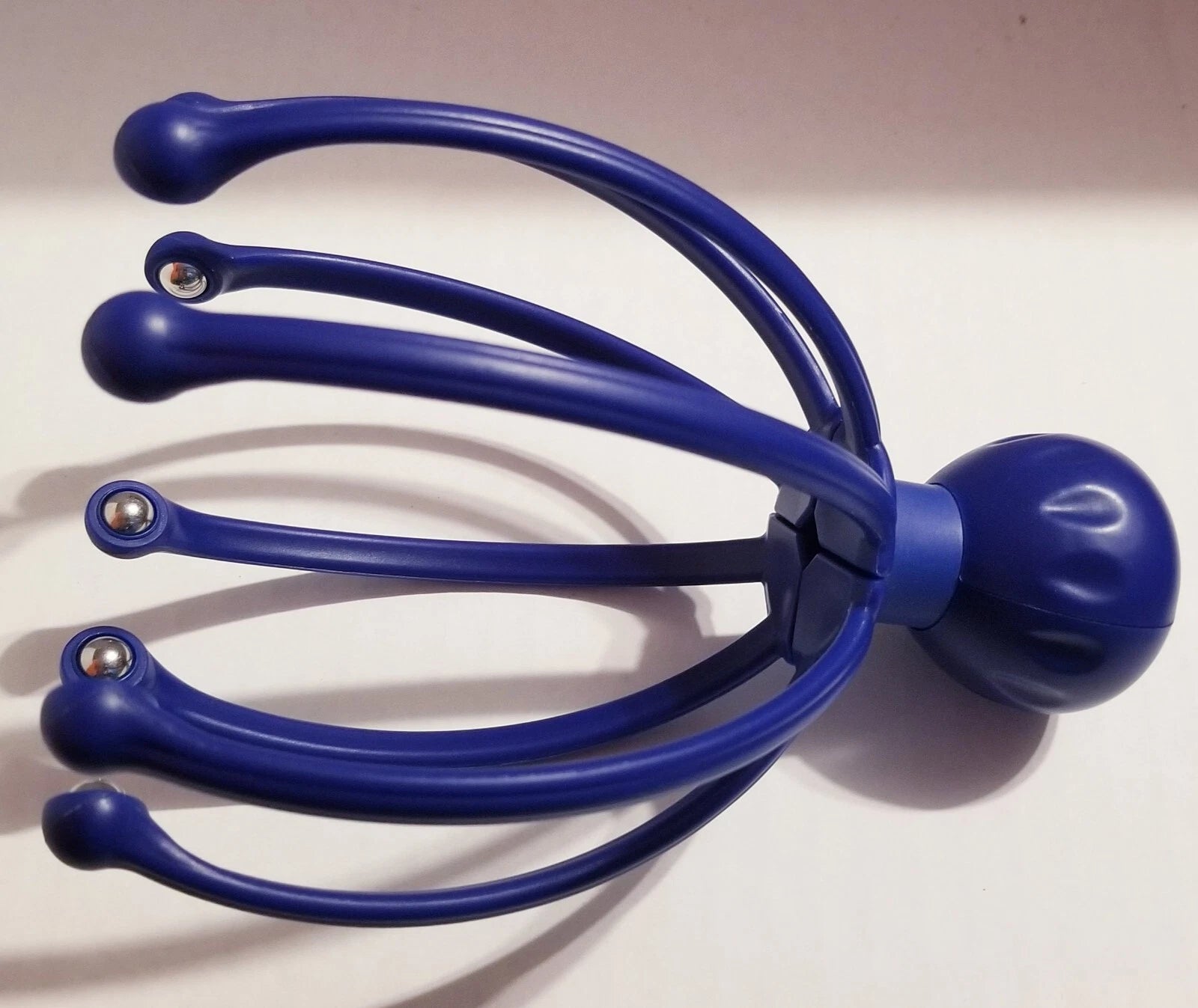 Head Massager Scalp Scratcher  With Rollers Blue - METAL BALL NEW!