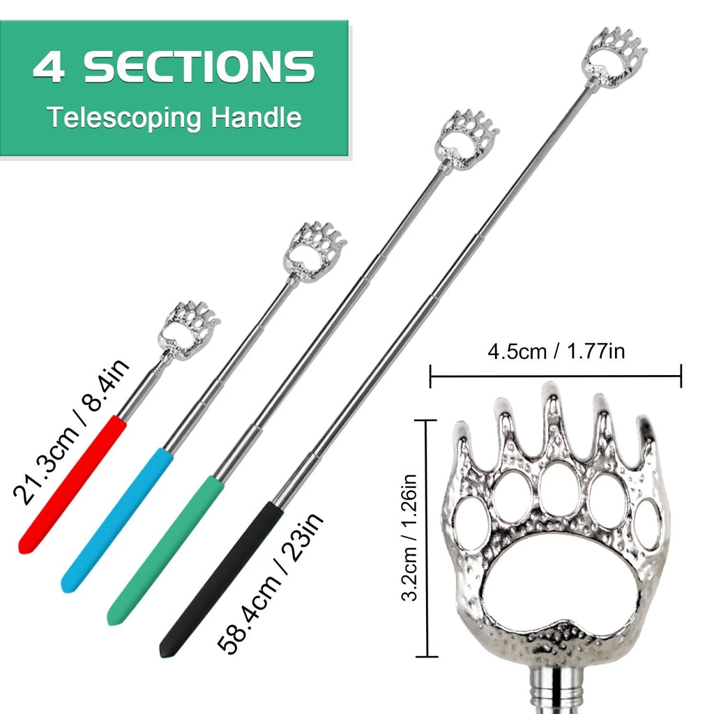 6 Pack Extendable Back Scratcher - Portable Telescoping Metal Back
