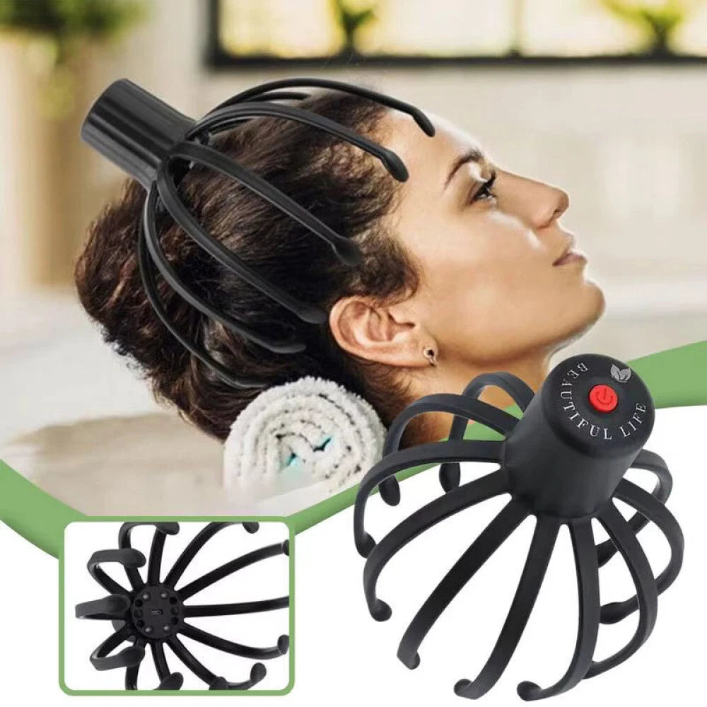 Electric Octopus Claw Scalp Massager Cordless Head Scratcher for Stress Relax