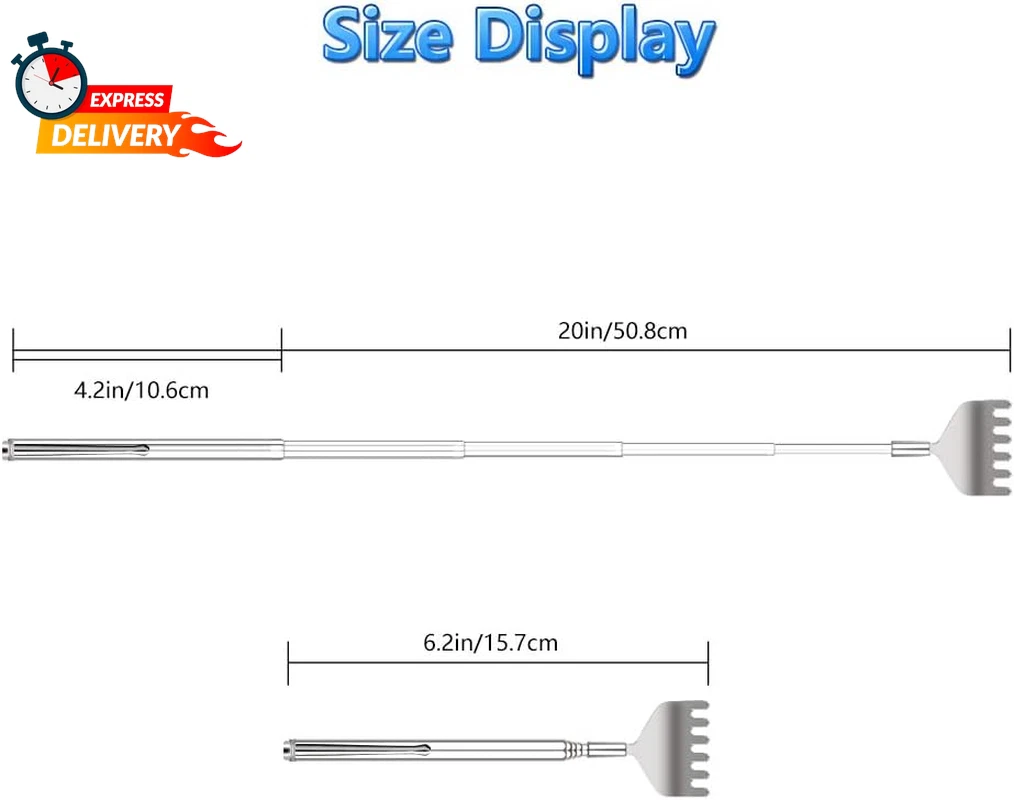 Extendable Back Scratcher for Men 3 Pack Portable Telescopic Metal Back Scratche
