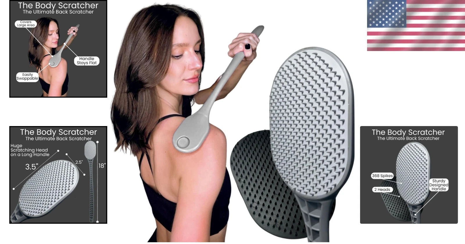 Ergonomic Back Scratcher and Scalp Massager—Gentle Exfoliator for All Skin Types