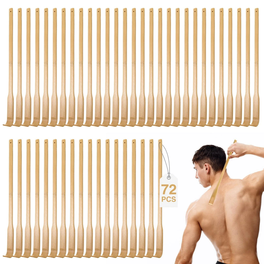 72 Pcs Bamboo Back Scratcher Bulk Traditional Manual Back Massager Wooden Lon...