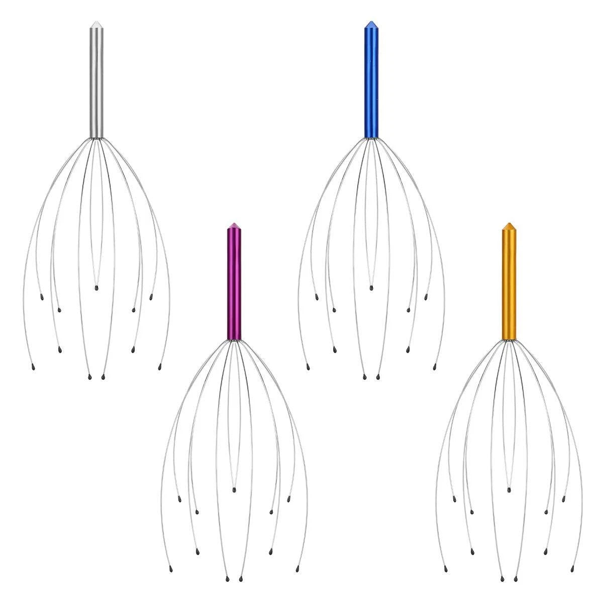 4Pk Handheld Scalp Massager Head Scratcher for Deep Relaxation Hair Stimulation