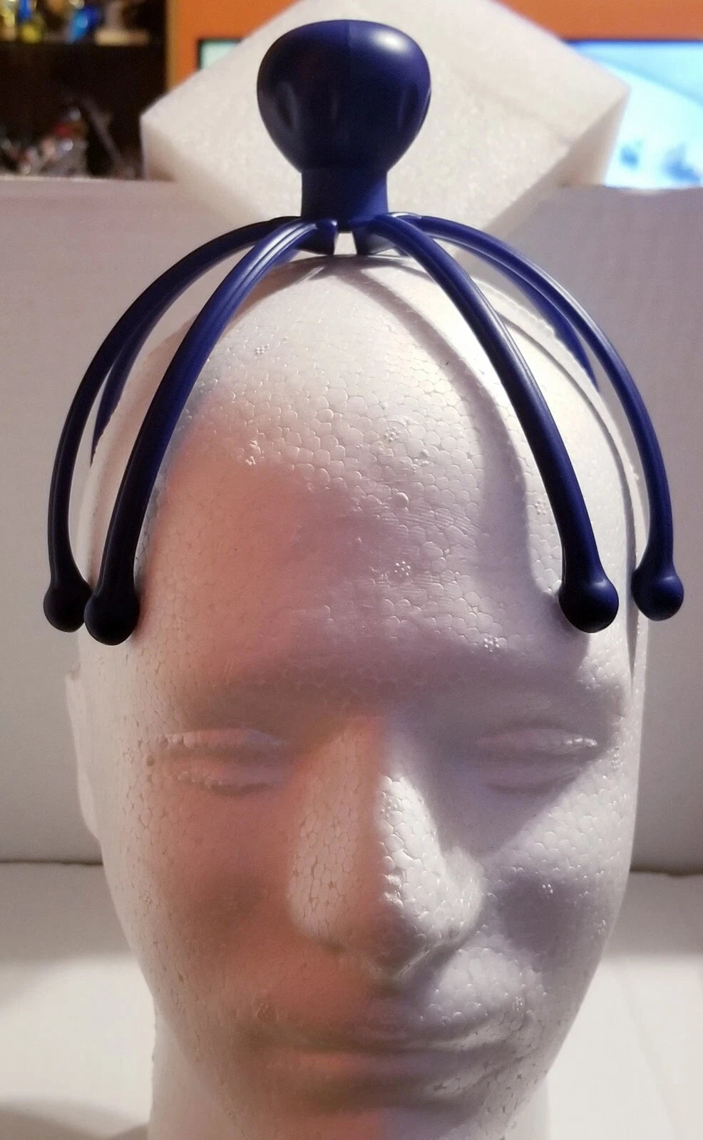 Head Massager Scalp Scratcher  With Rollers Blue - METAL BALL NEW!