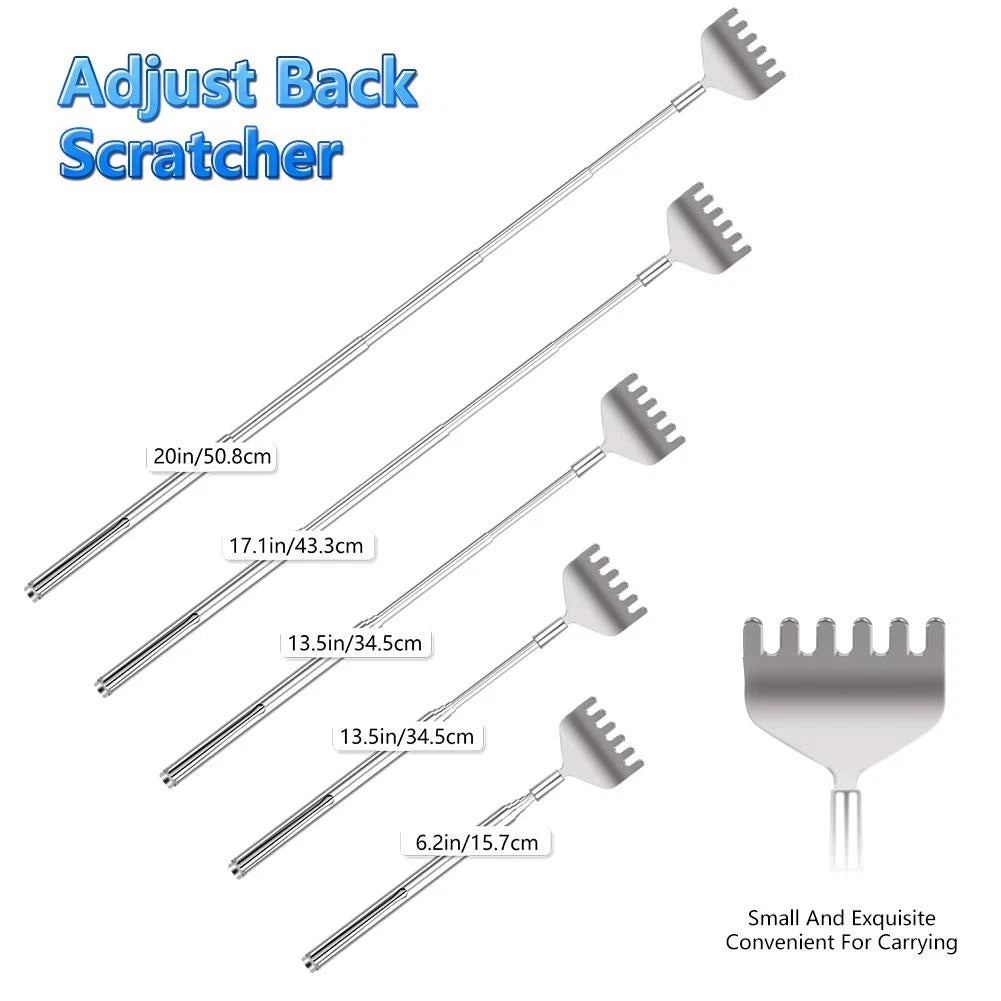 "YIMICOO Extendable Back Scratcher for Men 3 Pack Portable Telescopic Metal B
