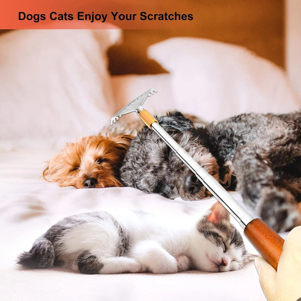 back scratcher metal back scratcher telescopic wooden handle with steel roll