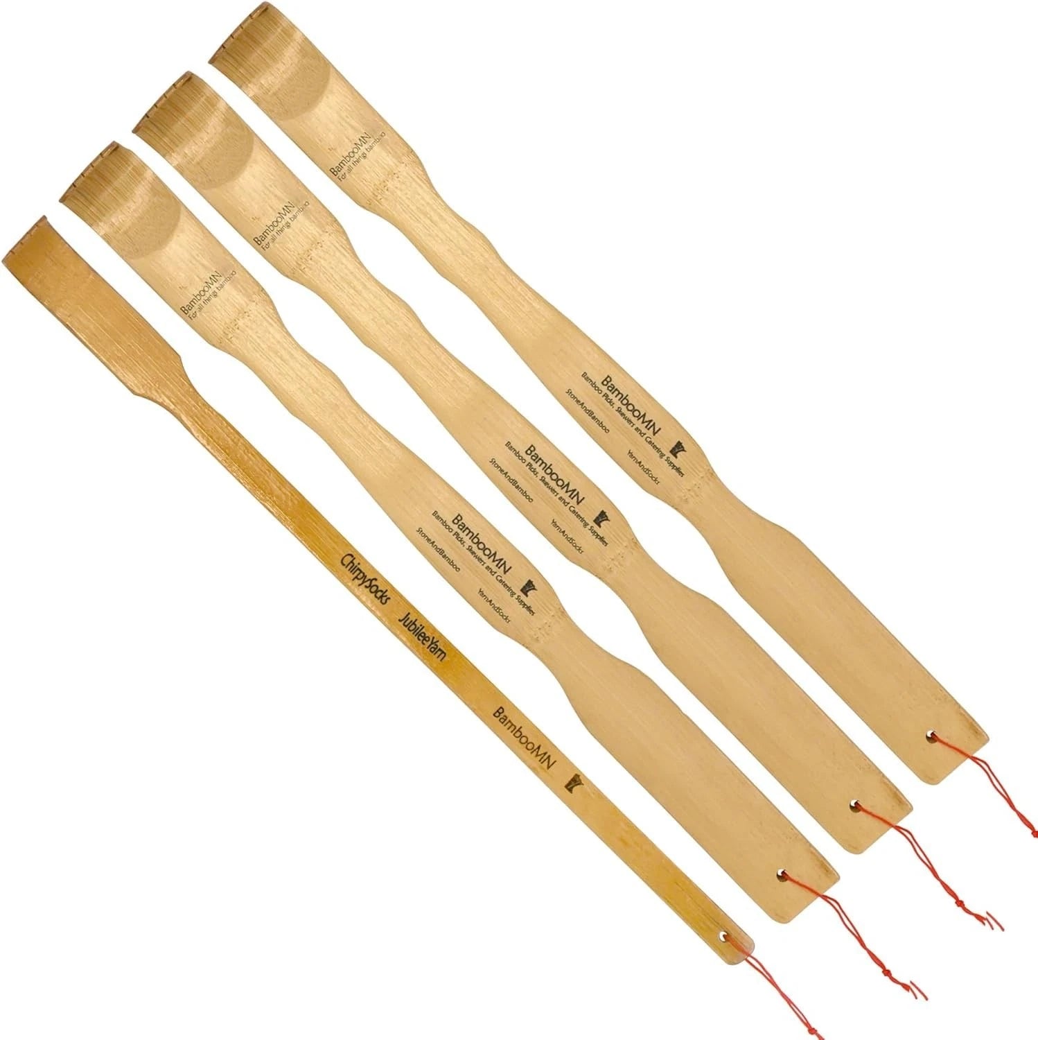 4-Piece Bamboo Back Scratcher Set: 3 Standard & 1 Travel Size for Itching Relief