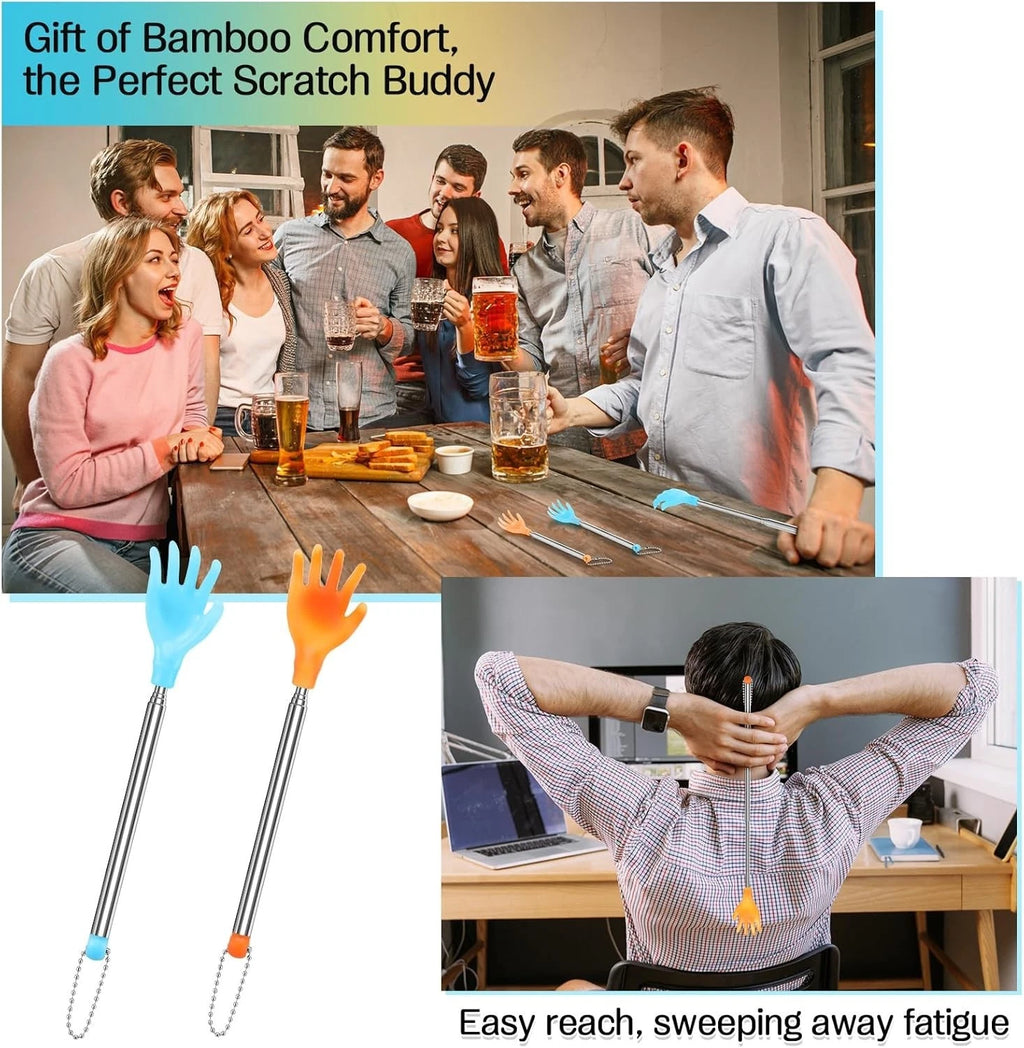 100 Durable Extendable Back Scratchers for Scalp and Body Relief - Yellow & Blue