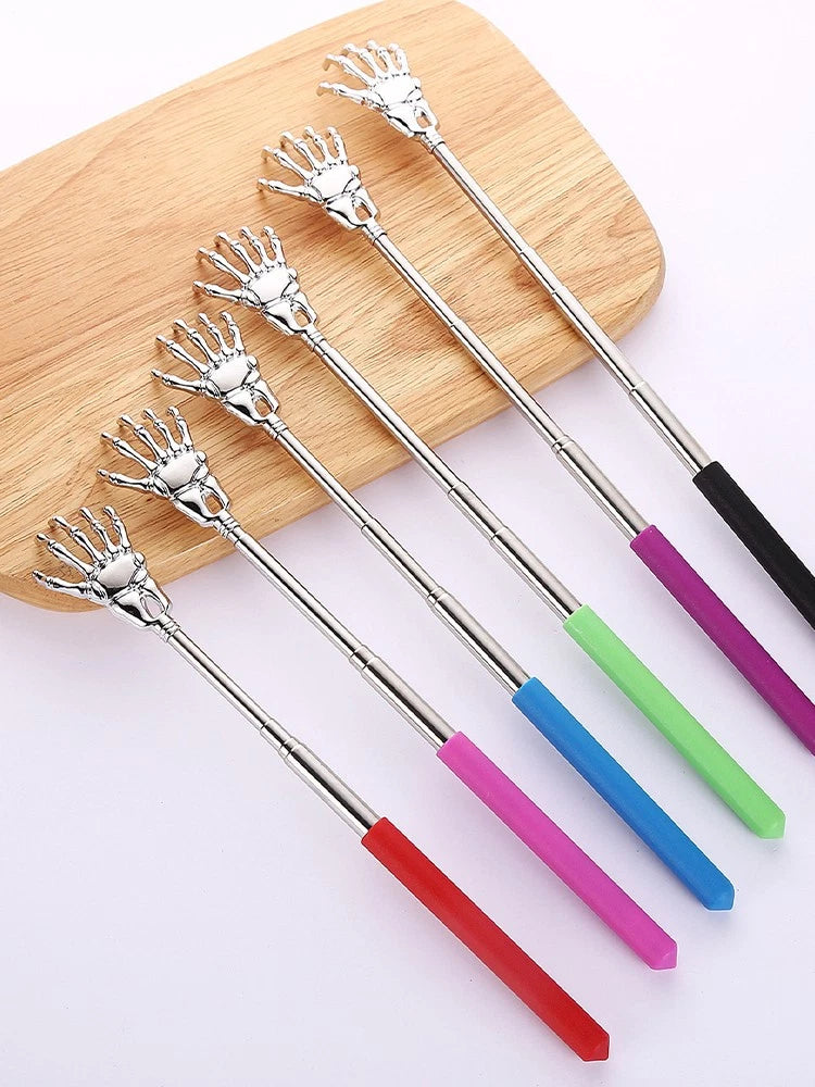 Telescoping Back Scratcher Massager Extendable Steel Hand Massager random color