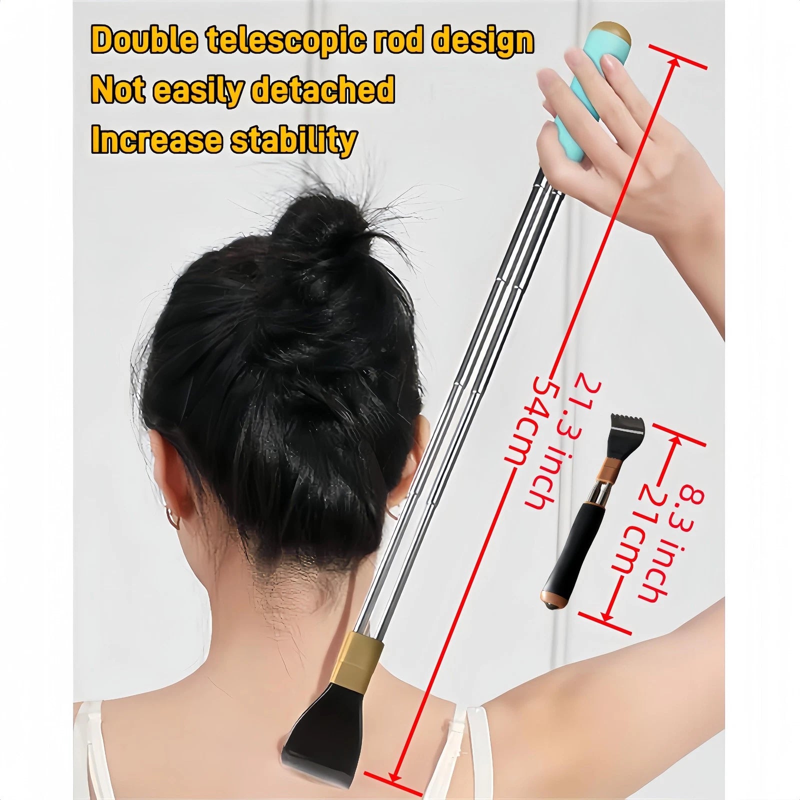 Portable Extendable Double-Pole Back Scratcher（8.3-21.3in），Hand Massager for ...