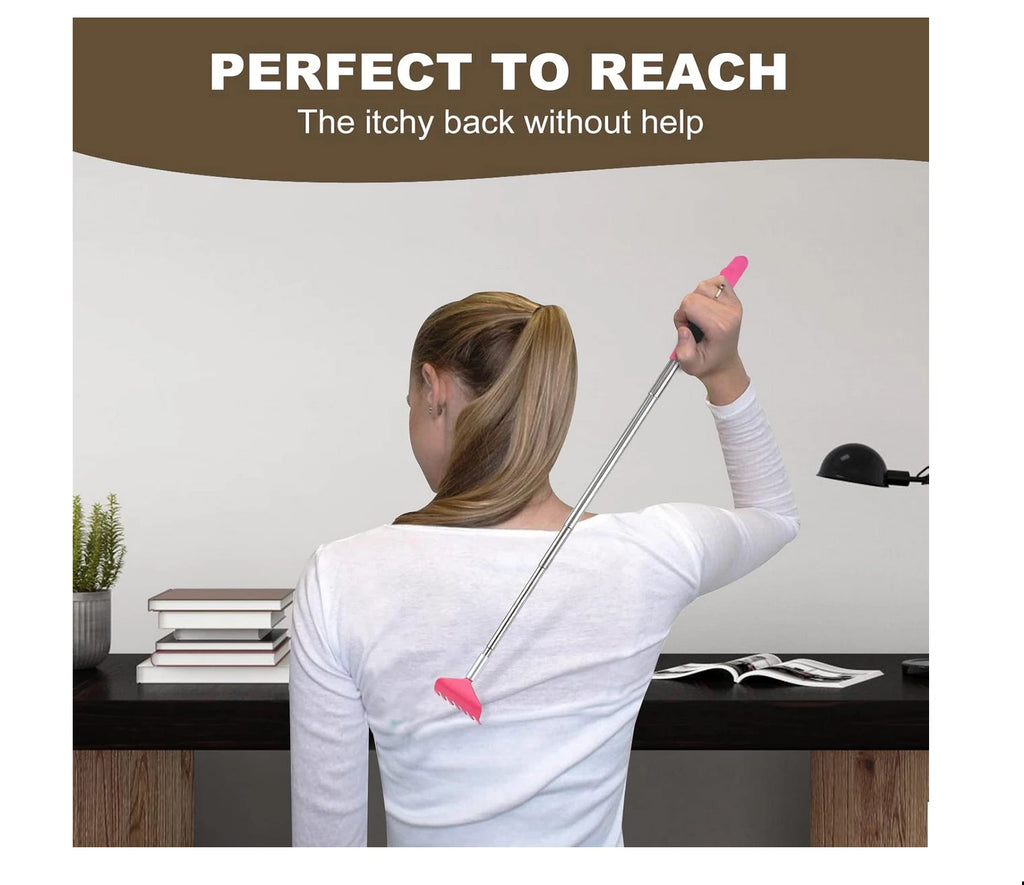 3 Pack Extendable Back Scratcher, Stainless Steel Portable Telescoping Back